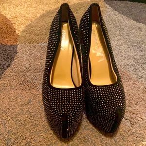 Diamond studded  black stilettos
